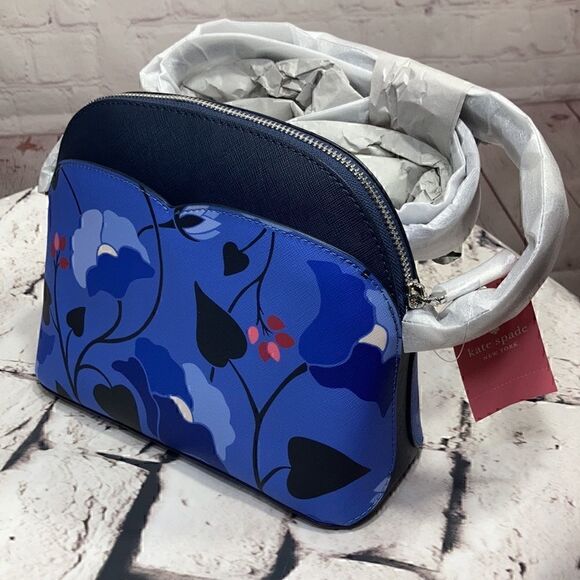 NWT KATE SPADE Blue Floral Payton Dome Crossbody - Picture 16 of 16